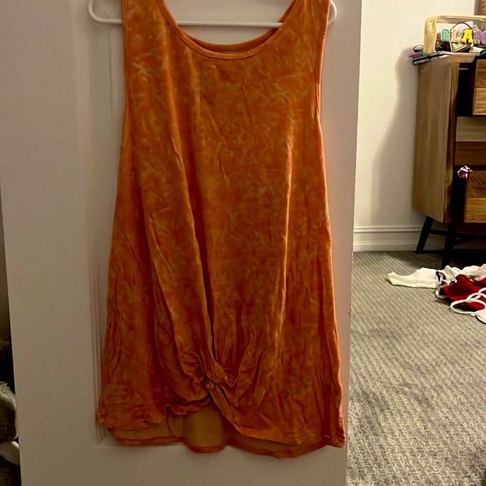 Orange kids tank top, large girls